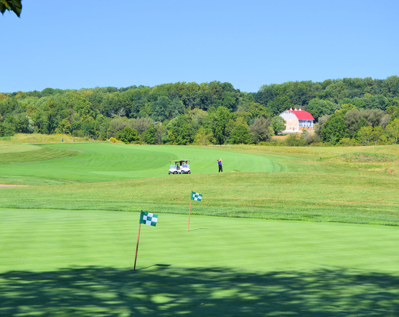 practice range with flags